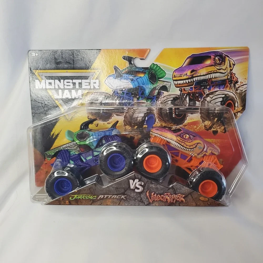 2026 Monster Jam Trucks JURASSIC ATTACK Vs VELOCIRAPTOR 2 Pack Series 36